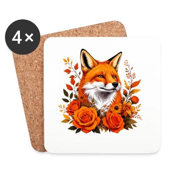 Fox in autumn rush - Coasters (set of 4) - white - Front
