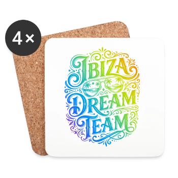 Ibiza Dream Team Colorful - Coasters (set of 4) - white - Front