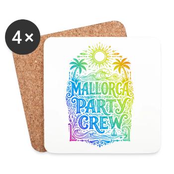 Mallorca Party Crew Bunt - Untersetzer (4er-Set) - Weiß - Vorne