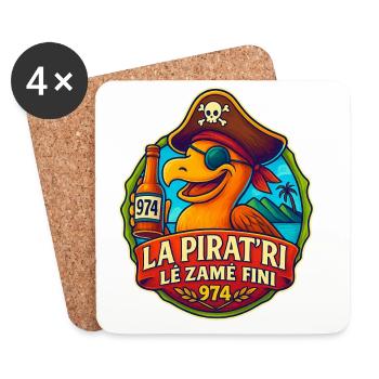 La pirat'ri lé zamé finiv974 - Dessous de verre (lot de 4) - blanc - Devant