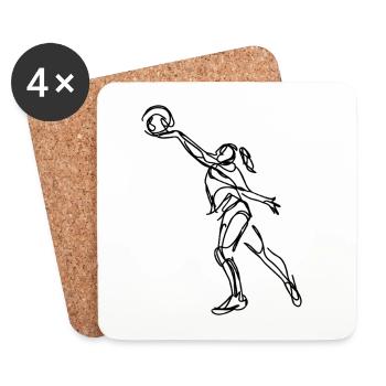 Joueur de volley-ball - Dessous de verre (lot de 4) - blanc - Devant
