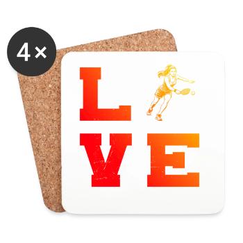 Idée cadeau pour un athlète de pickleball pour l’anniversaire - Dessous de verre (lot de 4) - blanc - Devant