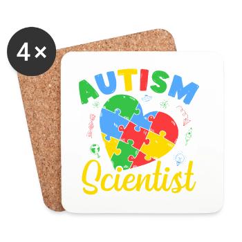 Pre K Teacher Autism Scientist Kindergarten - Untersetzer (4er-Set) - Weiß - Vorne
