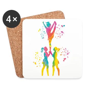 Cheerleader Cheer Mom Cheerleading - Untersetzer (4er-Set) - Weiß - Vorne