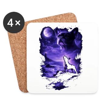 Dog Mom Dog Dad - Coasters (set of 4) - white - Front