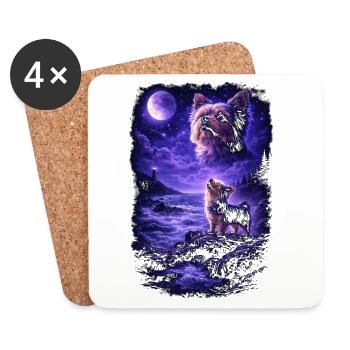 Dog Mom Dog Dad - Coasters (set of 4) - white - Front