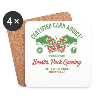Certified Card Addict Booster Pack Opening Unleash - Coasters (set of 4) - white - Front