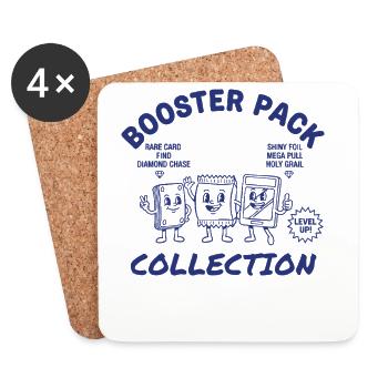 Booster Pack Collection Rare Card Find Shiny Foil - Coasters (set of 4) - white - Front