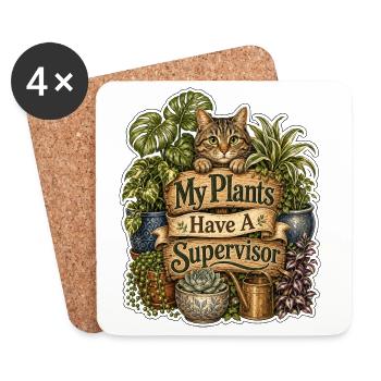 My Plants Have A Supervisor Cat - Coasters (set of 4) - white - Front