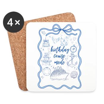 Groupes de voyage en bateau de croisière pour les vacances d’anniversaire - Dessous de verre (lot de 4) - blanc - Devant