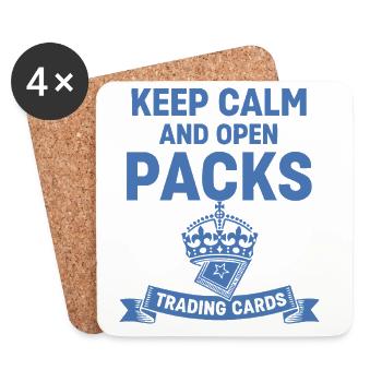 Keep Calm And Open Packs Sammelkarten-Sammler - Untersetzer (4er-Set) - Weiß - Vorne