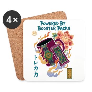 Powered By Booster Packs Trading Card Collector - Coasters (set of 4) - white - Front