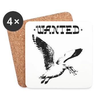 Wanted - Thieving Seagull - Coasters (set of 4) - white - Front