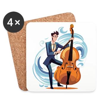 Coastal Jazz Cello in the Storm - Coasters (set of 4) - white - Front