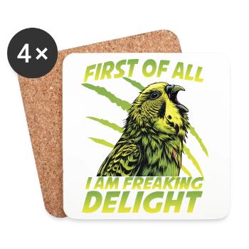 Fans de l’oiseau perroquet Welli Perruche incarce - Dessous de verre (lot de 4) - blanc - Devant