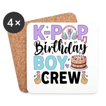 K-Pop Birthday Boy Crew - Coasters (set of 4) - white - Front