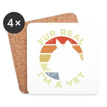 I'm the veterinarian - Coasters (set of 4) - white - Front