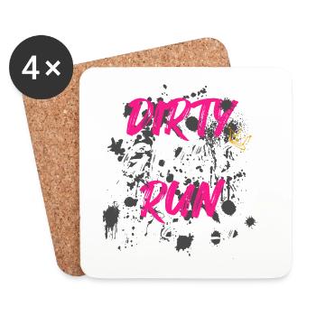 Dirty girls run faster Schlammlauf Mud Run - Untersetzer (4er-Set) - Weiß - Vorne
