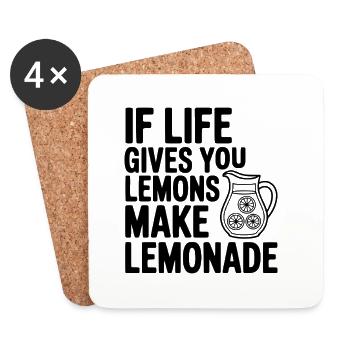 Wenn das Leben dir Zitronen gibt, mach Limonade - Untersetzer (4er-Set) - Weiß - Vorne