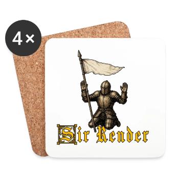 Sir Render Surrender Funny Ren Faire Medieval - Coasters (set of 4) - white - Front