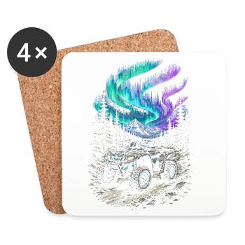ATV Quad Biking Quad Quad Riders - Coasters (set of 4) - white - Front