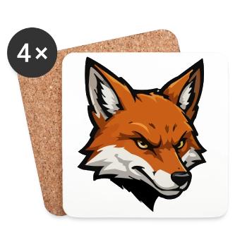 Fox head vector illustration - Coasters (set of 4) - white - Front