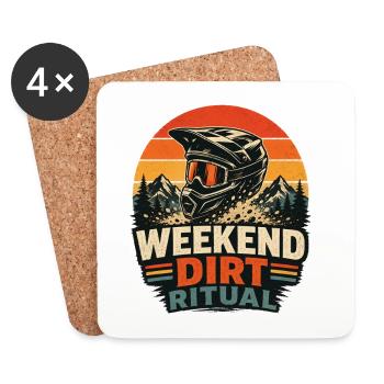 MTB Mountainbike Downhill Weekend Dirt Ritual Rad - Untersetzer (4er-Set) - Weiß - Vorne