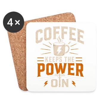 Kaffee hält Die Stromversorgung Aufrecht - Untersetzer (4er-Set) - Weiß - Vorne