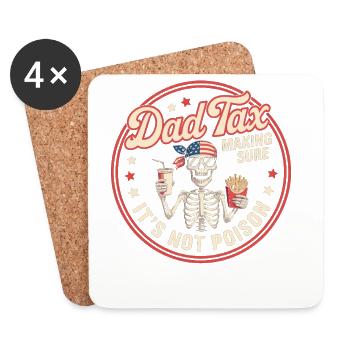 Squelette fiscal du père, pas poison - Dessous de verre (lot de 4) - blanc - Devant