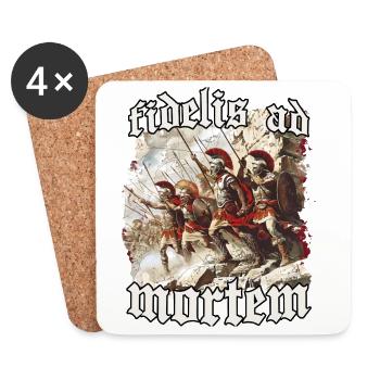 Legendäre Krieger Spartas König Leonidas I Spartan - Untersetzer (4er-Set) - Weiß - Vorne