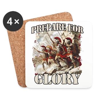 Roi guerrier spartiate Léonidas grec Ph - Dessous de verre (lot de 4) - blanc - Devant