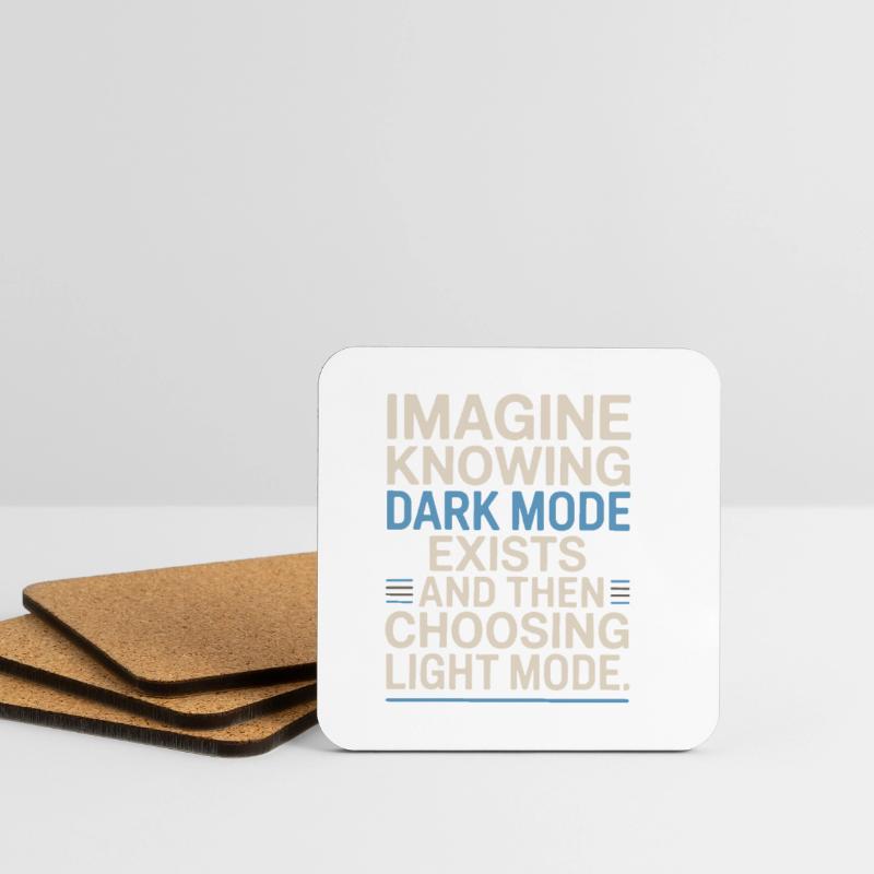 Le mode sombre existe Programmeur IT Nerd Coder Office Dessous de verre (lot de 4)