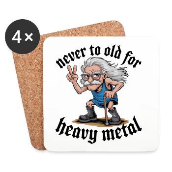 Never Too Old For Heavy Metal Lustiger Alter Rock - Dessous de verre (lot de 4) - blanc - Devant
