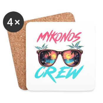 Mykonos Party Crew - Coasters (set of 4) - white - Front
