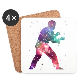 Judo Judoka Space Men Kids Martial Arts - Coasters (set of 4) - white - Front