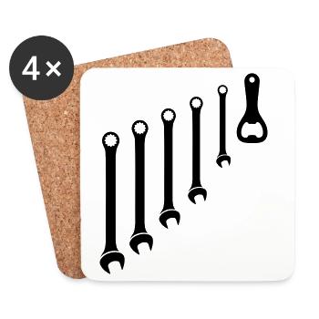 Tool Set & Bottle Opener Mechanic - Coasters (set of 4) - white - Front