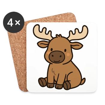 Sweet moose - Coasters (set of 4) - white - Front