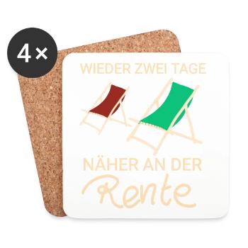 Wieder Tag näher an der Rente - Untersetzer (4er-Set) - Weiß - Vorne