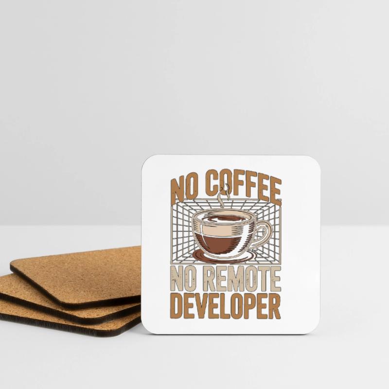 Remote Developer No Coffee Programmer Coffee Lover Coasters (set of 4)