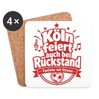 Köln feiert auch bei Rückstand - Untersetzer (4er-Set) - Weiß - Vorne