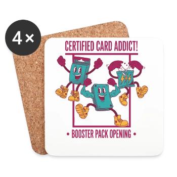 Certified Card Addict Booster Pack Opening Trading - Coasters (set of 4) - white - Front