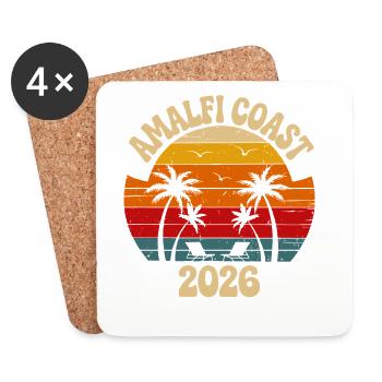 Amalfi Coast 2026 Vintage Sunset - Untersetzer (4er-Set) - Weiß - Vorne