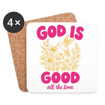 God Is Good All The Time Christian Hummingbird - Coasters (set of 4) - white - Front