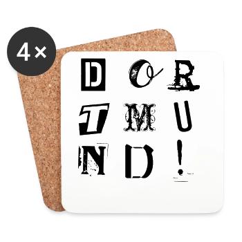 La ville de Dortmund dans la région de la Ruhr, ville du football - Dessous de verre (lot de 4) - blanc - Devant