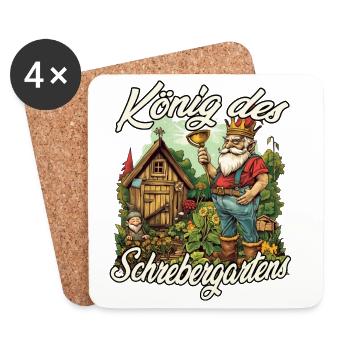 Gartenlaube Schrebergarten Gartenzwerg Hobbygarten - Untersetzer (4er-Set) - Weiß - Vorne