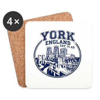 York England Medieval City Walls and Cathedral - Untersetzer (4er-Set) - Weiß - Vorne