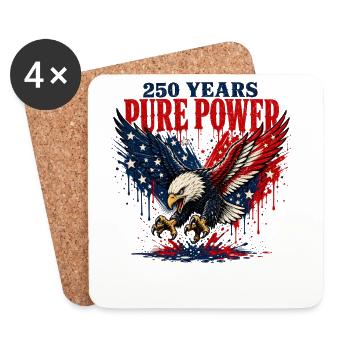 250 years of Pure Kraft Adler - Coasters (set of 4) - white - Front