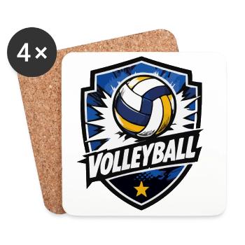 Dynamique du bouclier de volleyball - Dessous de verre (lot de 4) - blanc - Devant