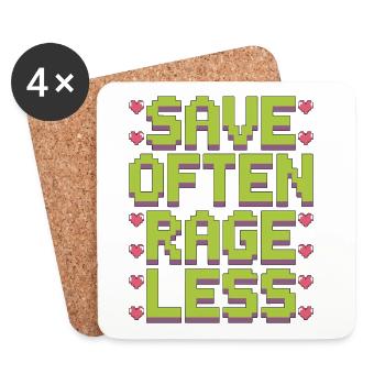 Game Developer Save Often Rage Less Web Developer - Untersetzer (4er-Set) - Weiß - Vorne