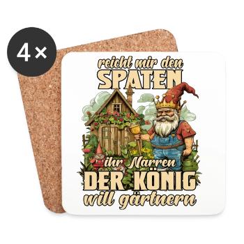 Schrebergarten Garten König Gartenarbeit Garten - Untersetzer (4er-Set) - Weiß - Vorne